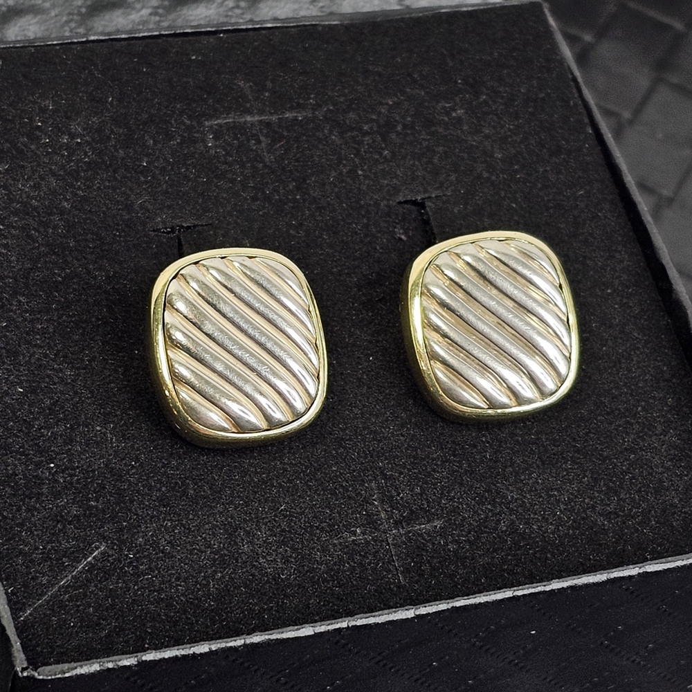 DAVID YURMAN 14k Gold / Sterling Silver CUFFLINKS Very Rare